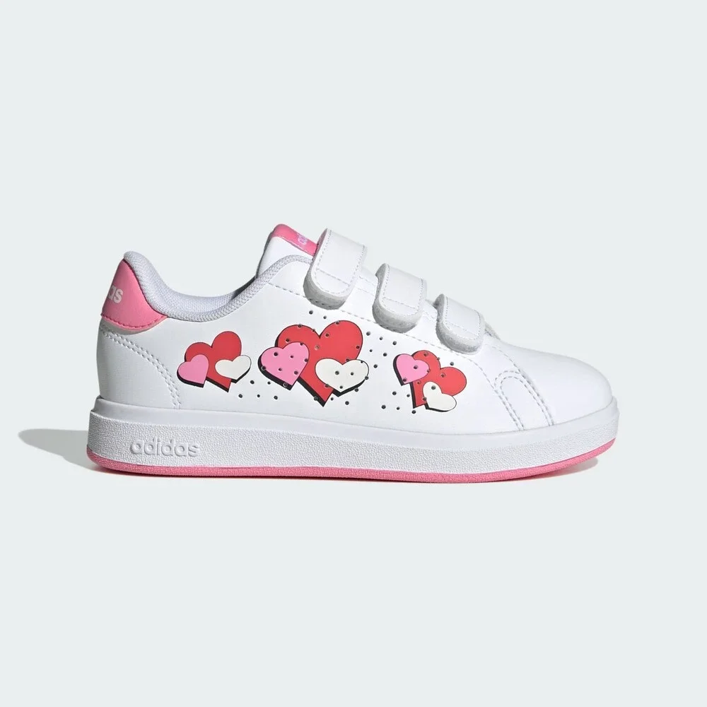 Adidas Advantage Base 2.0 JH9860 Kids 3 M White Pink Sportswear Shoes HTAT1815